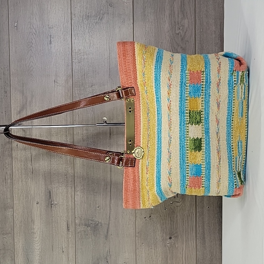 Patricia Nash Large Tapestry Leather Tote Shoulder Bag